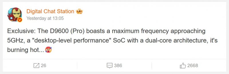 Dimensity 9600 Pro Details Shared By Tipster 1