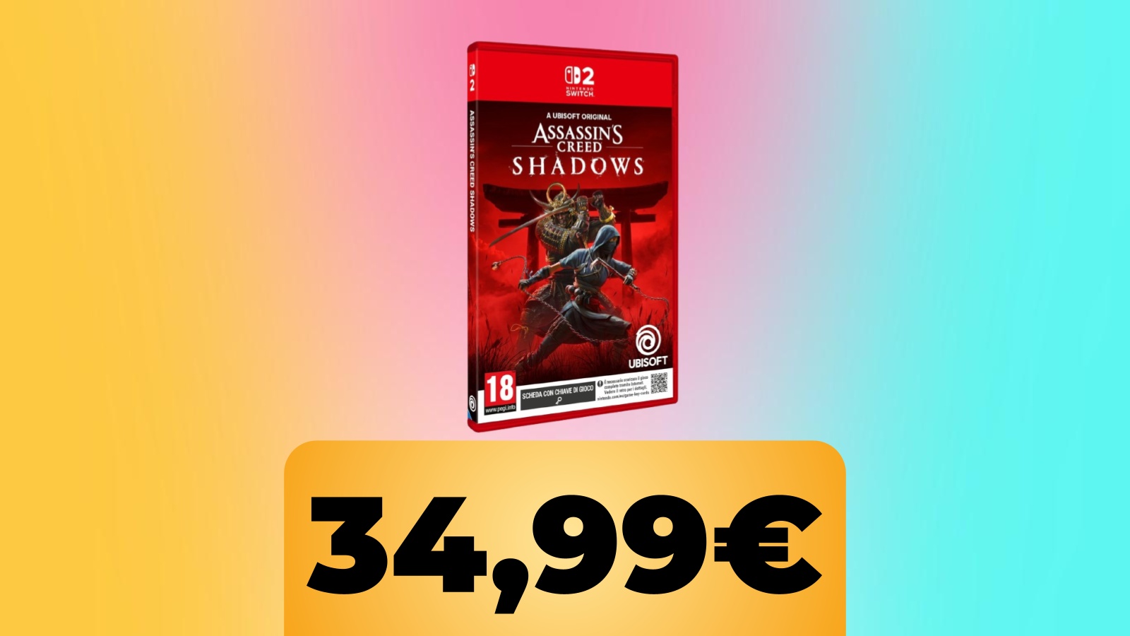 Assassin's Creed Shadows per Nintendo Switch 2 è in sconto su Amazon: risparmia 25 €