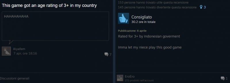 due esempi di post della comnità di Nukitashi che ironizzano sulla classificazione 3+