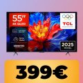 Il televisore TCL QLED 4K da 55' è su Amazon al minimo storico