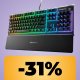 La tastiera da gaming SteelSeries Apex 3 con illuminazione RGB, poggiapolsi magnetico e layout italiano è in sconto su Amazon