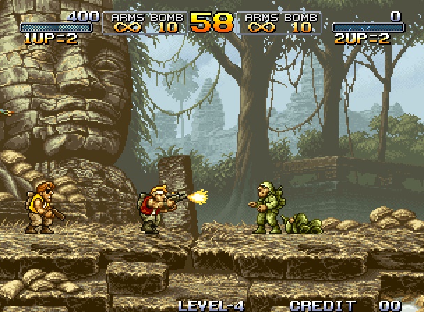 In doppio, Metal Slug diventava un tourbillon infinito di proiettili ed esplosioni