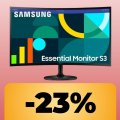 Il monitor Samsung Essential S3 da 27' è in offerta su Amazon: Full HD e refresh rate da 100 Hz