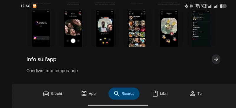 Screenshot di Instants dal Google Play Store
