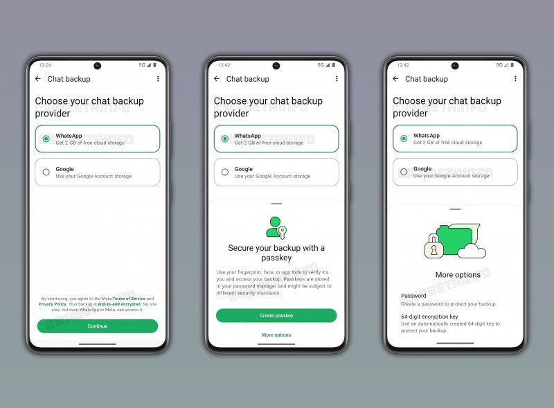 La nuova schermata per la scelta del provider per i backup delle chat di WhatsApp (fonte: wabetainfo)
