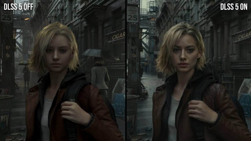 Grace Ashcroft nella versione originale e con DLSS 5