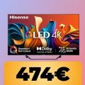 Goditi film e videogiochi con la Smart TV Hisense QLED 4K da 65' al minimo storico su Amazon