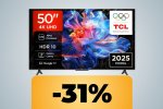 La smart TV TCL da 50', HDR, risoluzione 4K e compatibile con Alexa e Google Assistant in promozione su Amazon - Notizia