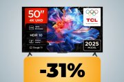 La smart TV TCL da 50", HDR, risoluzione 4K e compatibile con Alexa e Google Assistant in promozione su Amazon