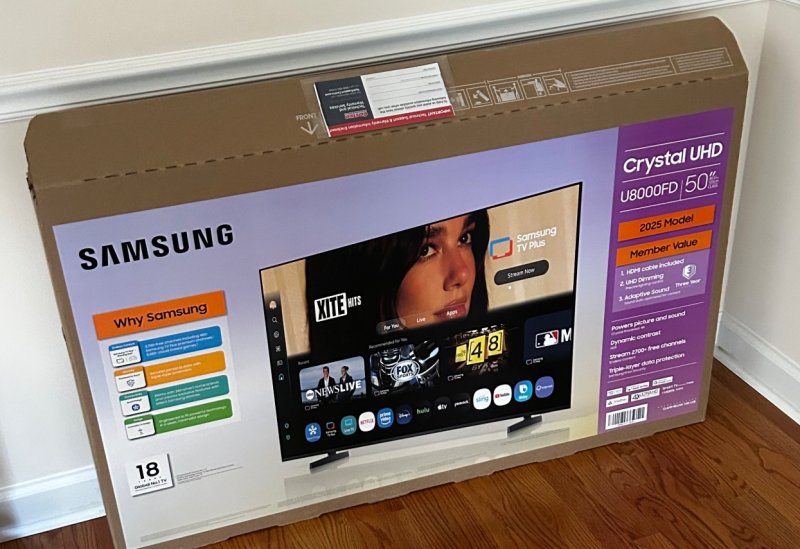 Una delle scatole di TV Samsung incriminate
