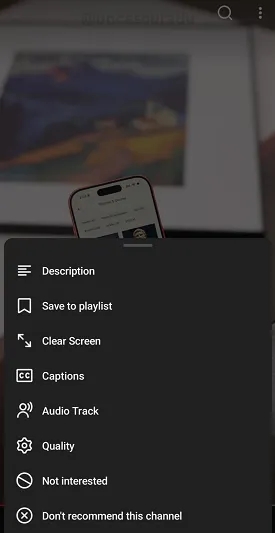 Youtube Clear Screen