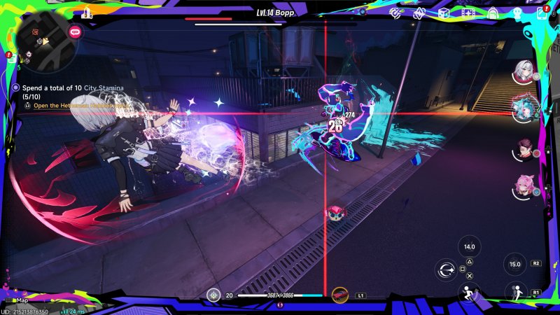 Una sequenza di combattimento in Neverness to Everness