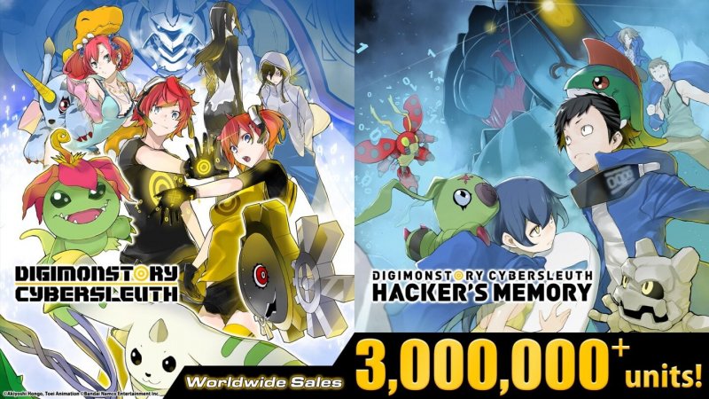 L'immagine celebrativa per le vendite raggiunte da Digimon Story: Cyber Sleuth