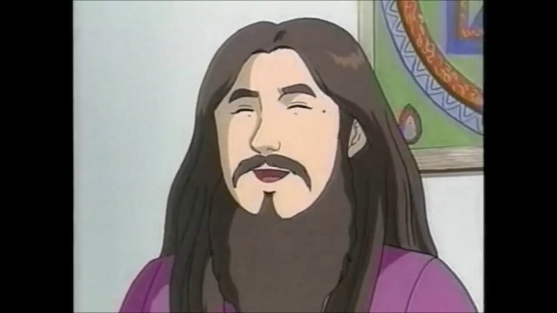 Shoko Asahara nell'anime che lo dipingeva come un grande profeta