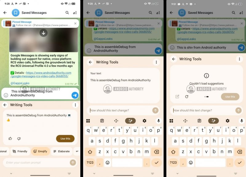 I nuovi writing tools di Gborad (fonte: Android Authority