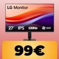 Il monitor LG da 27' in Full HD con refresh rate da 120Hz e compatibilità HDR10 è in promozione su Amazon