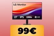 Il monitor LG da 27" in Full HD con refresh rate da 120Hz e compatibilità HDR10 è in promozione su Amazon