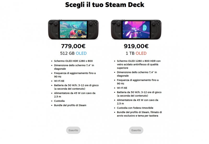 La pagina ufficiale di Steam Deck