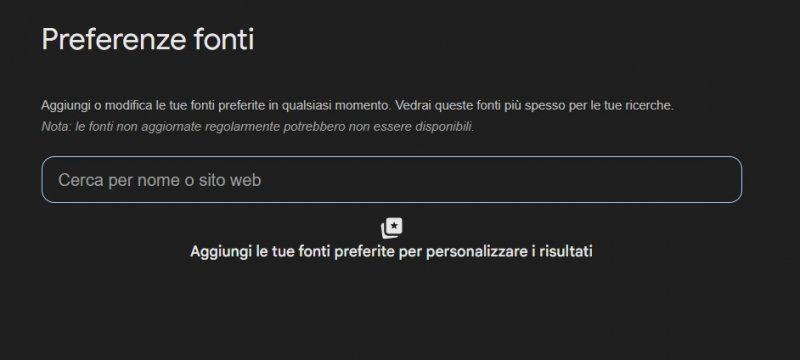 Scrivete il nome della testata per aggiungerla