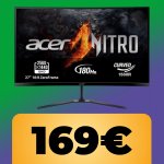 Il monitor da gaming ACER Nitro da 27" con pannello curvo e un refresh rate da 180Hz è al suo minimo storico su Amazon