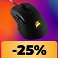 Il mouse Corsair, con sensore ottico da 18.000 DPI e retroilluminazione RGB, è in offerta su Amazon
