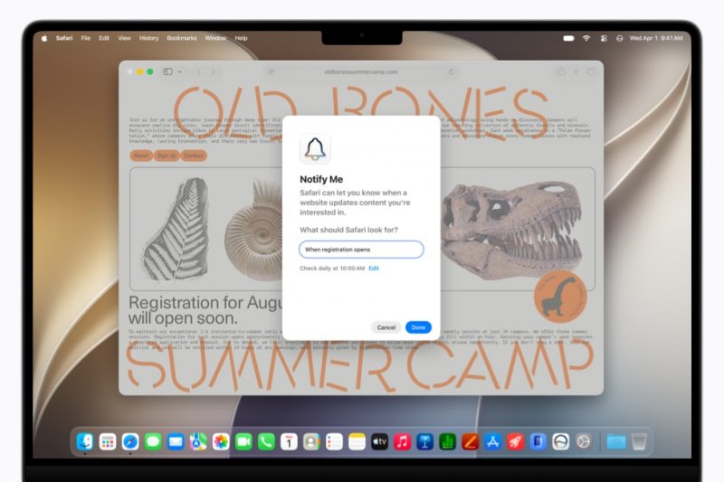 Notify Me in Safari