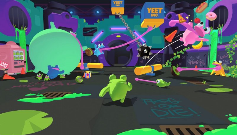 Una tipica situazione di gioco in Frog Sqwad