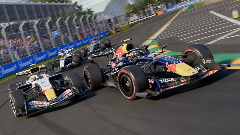 Una battaglia ruota a ruota nella famiglia Red 2Bull in F1 25: 2026 Season Pack