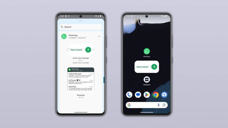 Il nuovo widget per i messaggi vocali (fonte: wabetainfo)