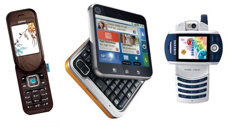 Nokia 7370, Motorola Flipout e Samsung Z130 sono alcuni dei cellulari che hanno sperimentato con lo schermo girevole tra il 2000 e i primi anni '10