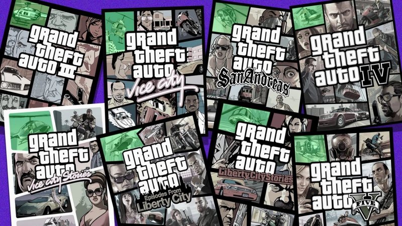 Una composizione di copertine della serie che dimostrano la costante dell'elicottero