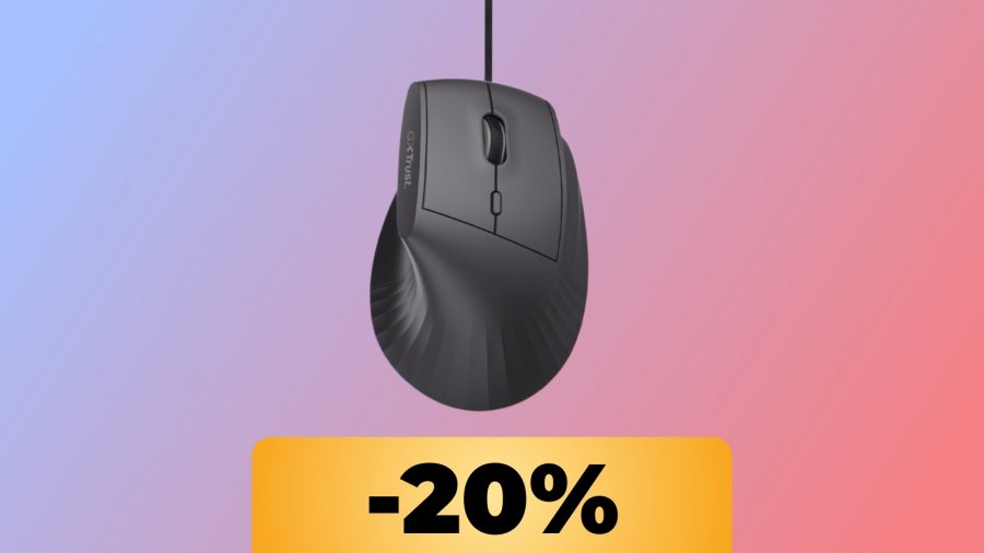 Il mouse da gaming ergonomico e verticale targato Trust è in promozione al minimo storico su Amazon