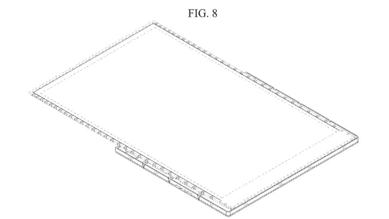 Il brevetto di smartphone pieghevole e arrotolabile di Samsung, nella forma aperta