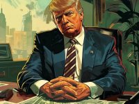 La copertina di GTA 6 è stata parodizzata per uno slogan MAGA di Trump