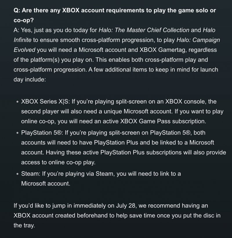 Un frammento delle FAQ di Halo: Campaign Evolved