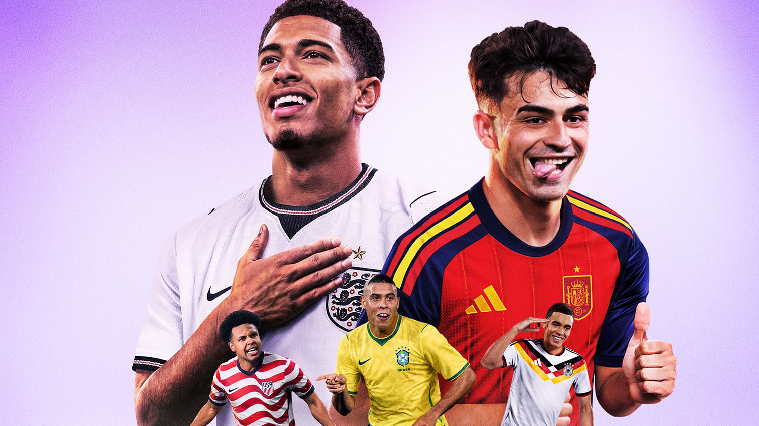 Ronaldo e altre leggende del calcio in un artwork di EA Sports FC 26