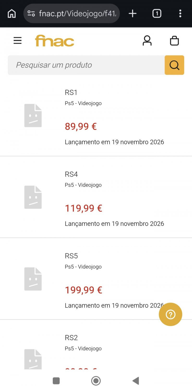 I prezzi delle tre edizioni di GTA 6 sul sito portoghese di FNAC