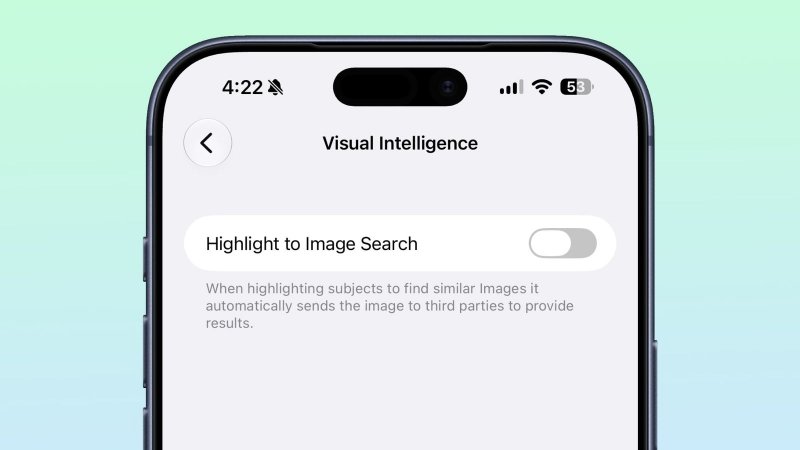 L'opzione di Visual Intelligence