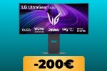Il monitor da gaming LG UltraGear OLED 21:9 curvo è in promozione al minimo storico su Amazon