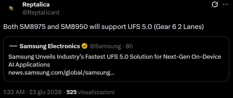 Su X emergono indiscrezioni sui futuri processori Qualcomm Snapdragon 8 Elite Gen 6