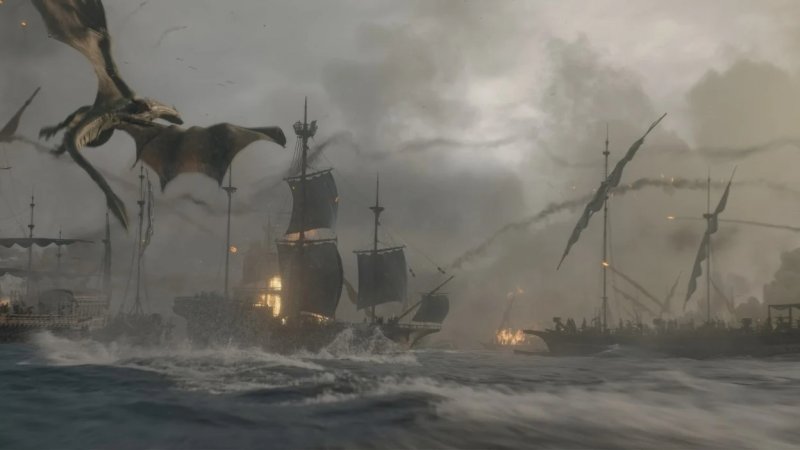 Una scena del primo episodio di House of the Dragon 3, 'Sale e mare, fuoco e sangue'