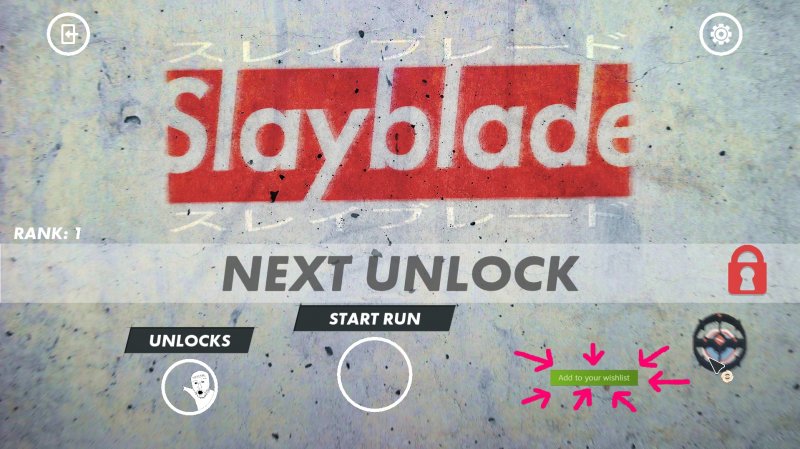 Il menù principale di Slayblade
