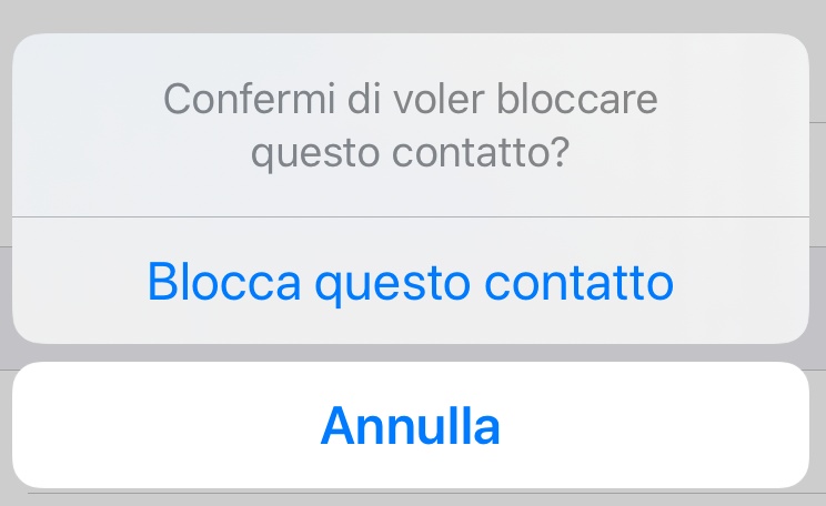 Contatto bloccato su iPhone
