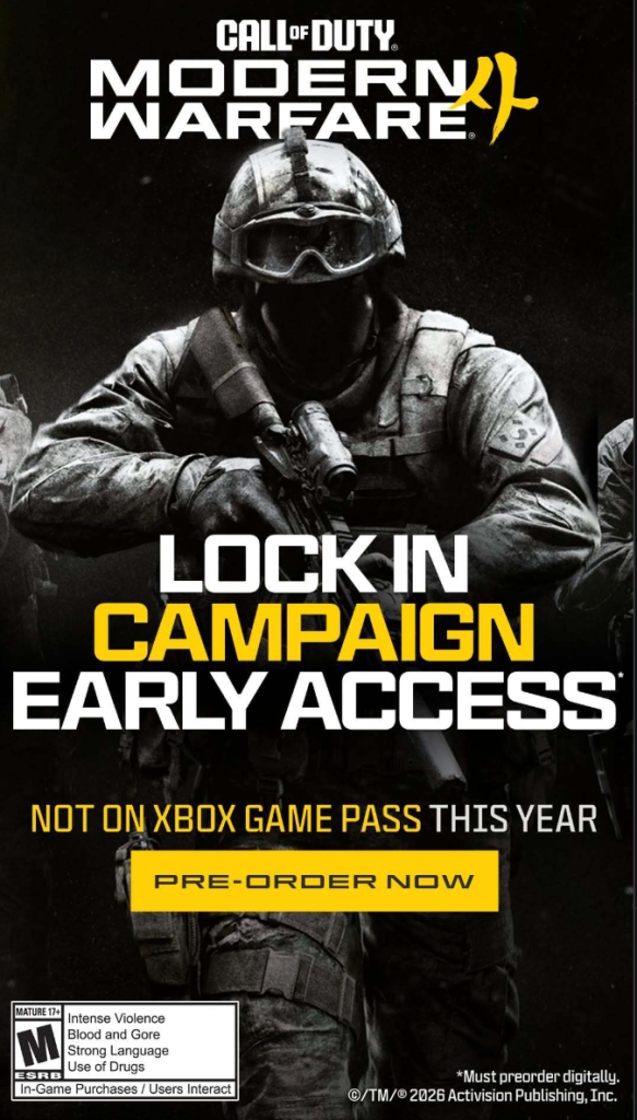 La pubblicità di Call of Duty: Modern Warfare 4