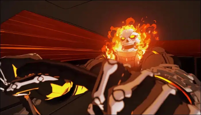 Nel repertorio di mosse di Ghost Rider non poteva mancare la sua auto infernale