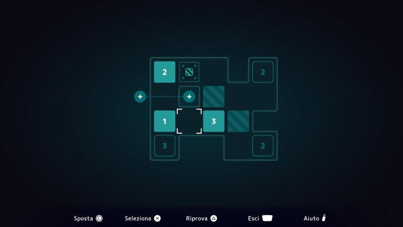 Uno dei puzzle proposti da D-topia prevede di spostare dei cubi numerati nel posto giusto