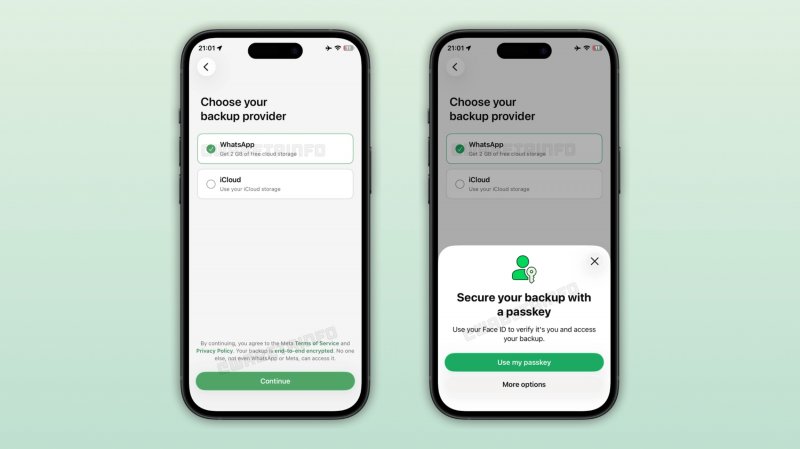 L'interfaccia di backup sul nuovo servizio WhatsApp