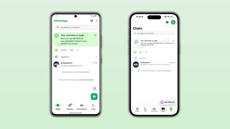 L'interfaccia avvisa che l'uso dell'username è attivo