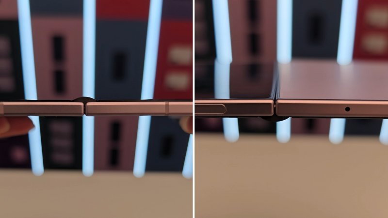 Un dettaglio del Samsung Galaxy Z Fold8 steso