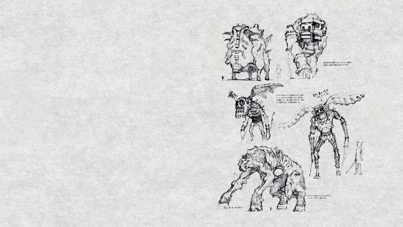 Bozzetti di Shadow of the Colossus